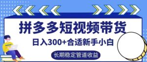 拼多多短视频带货日入300+有长期稳定被动收益，合适新手小白【揭秘】-创客云联盟