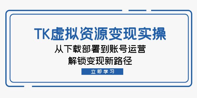TK虚拟资料变现实操：从下载部署到账号运营，解锁变现新路径-创客云联盟