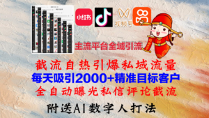 （12786期）小红书，抖音，视频号，快手主流平台全域引流，截流自热引爆私域流量，…-创客云联盟